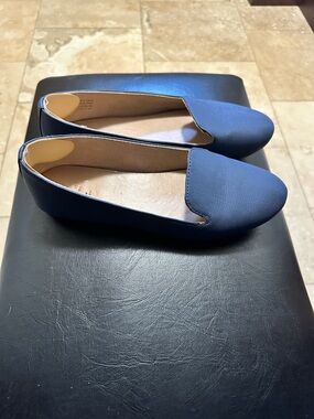 Call It Spring Vegan Leather Classic Navy Women's Slip-On Flats